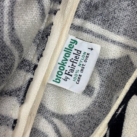 Vintage 70s Abstract Tunic Womens M Black & White Psychedelic Patterned Sleevele - Picture 6 of 10